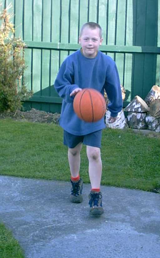photo of me playing basketball at home